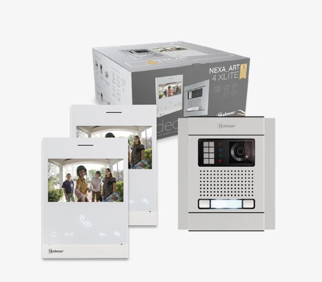Golmar Nexa video intercom met ART 4 XLITE/G2+ monitor voor 2 appartementen