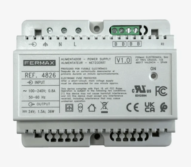 Intercom systeem deurbel Fermax POWER SUPP. UNITFILTER DIN6 24VDC 1.5A