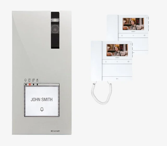 Comelit Quadra kit met 2 monitors met hoorn (nieuwste model)